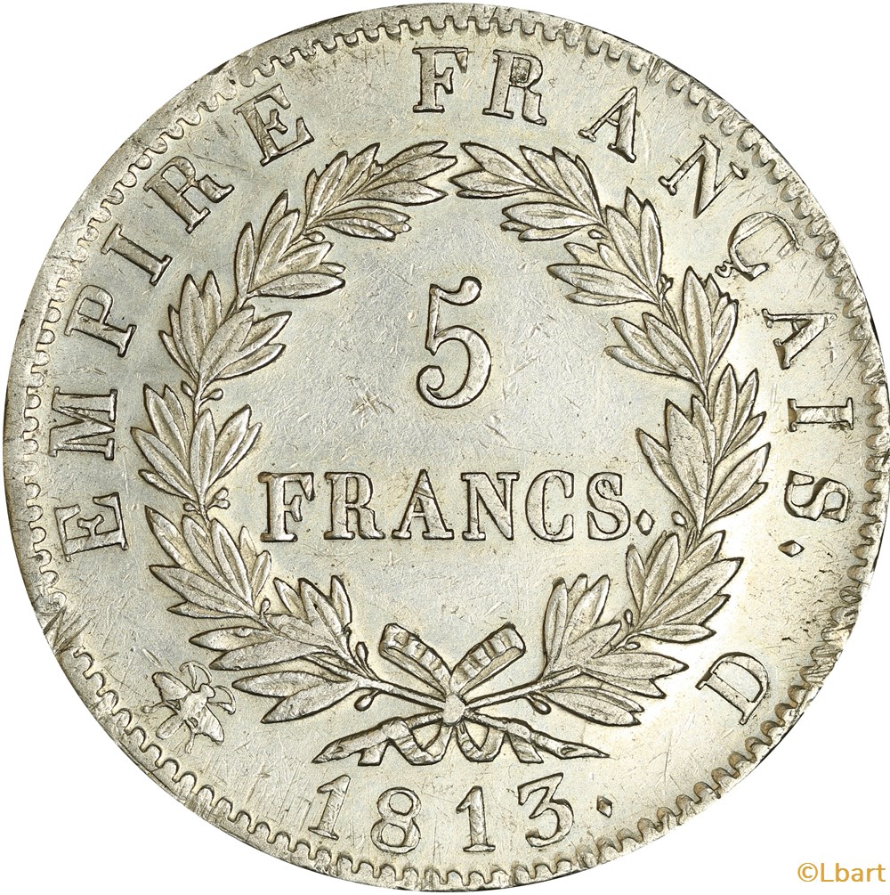 5 francs Napoléon 1er, 1813 D Empire français 3 monnaies monde france 5 francs napoleon 1er 1813 d empire francais