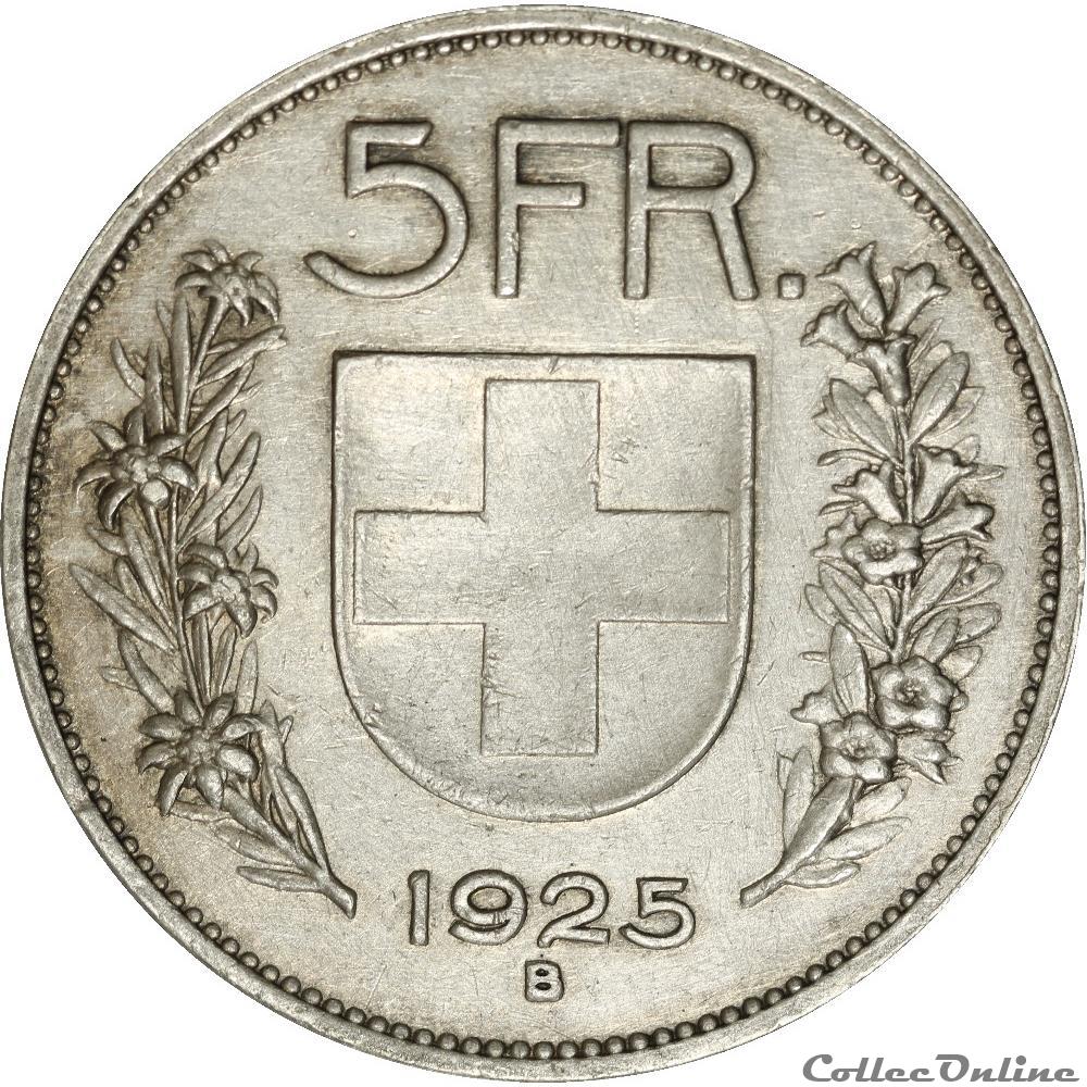 5 FRANCS SUISSE 1922 _ AR5F-0035 monnaies monde 5 francs suisse 1922 ar5f 0035