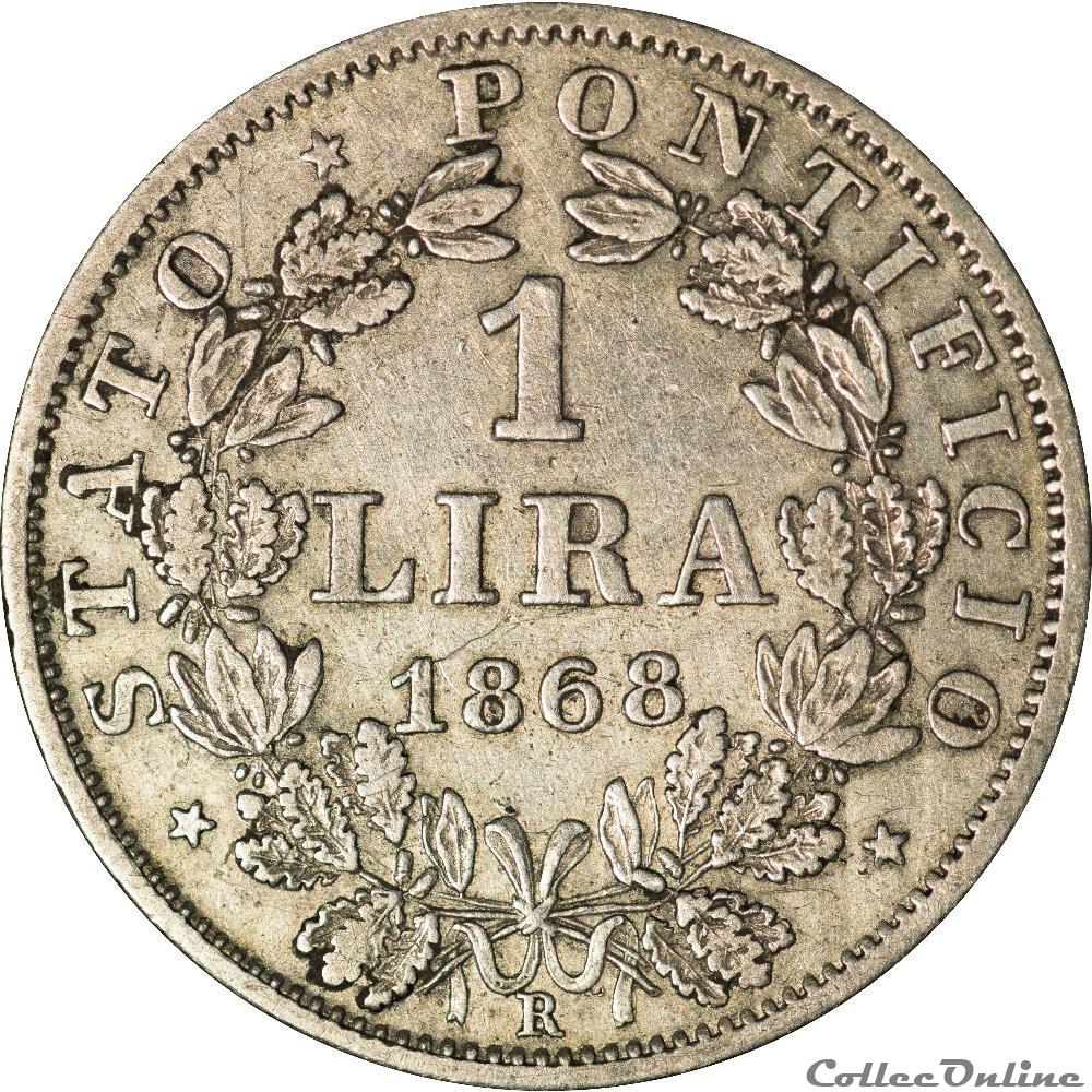 Vatican - 1 Lire 1868 R - G301 monnaie monde vatican 1 lire 1868 r g301