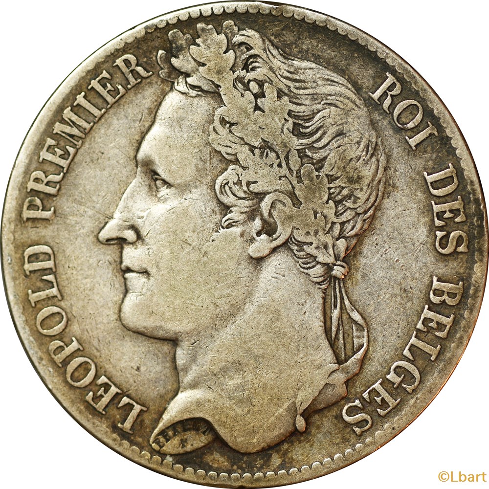 5 Francs 1847 Léopold Premier - AR5F-0041 monnaies monde belgique 5 francs 1847 leopold premier ar5f 0041