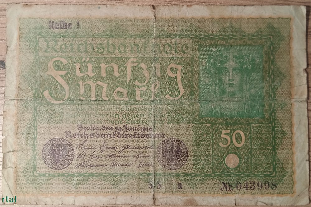 Billet 50 Mark 24.6.1919 TB- P.66 Allemagne billets europe billet 50 mark 24 6 1919 tb p 66 allemagne