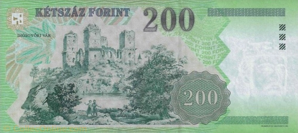 billet europe 200 forint 2005 pick 187e hongrie