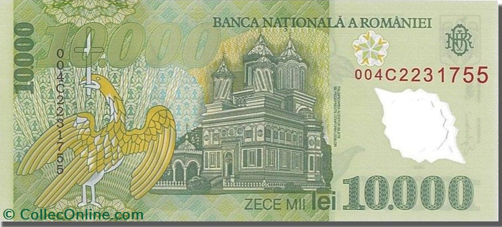 billets europe 10 000 lei 1999 pick 108b roumanie 15