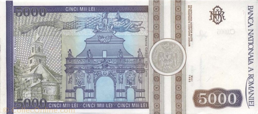billets europe 5 000 lei mai 1993 pick 104a roumanie 3 10