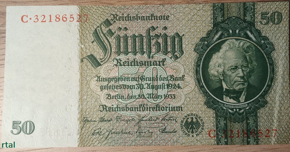 billets europe billet 50 reichsmark 30 3 1933 spl 182a allemagne