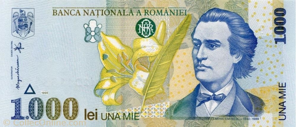 1.000 lei 1998 Pick 106 Roumanie / 1-4 billets europe 1 000 lei 1998 pick 106 roumanie 1 4