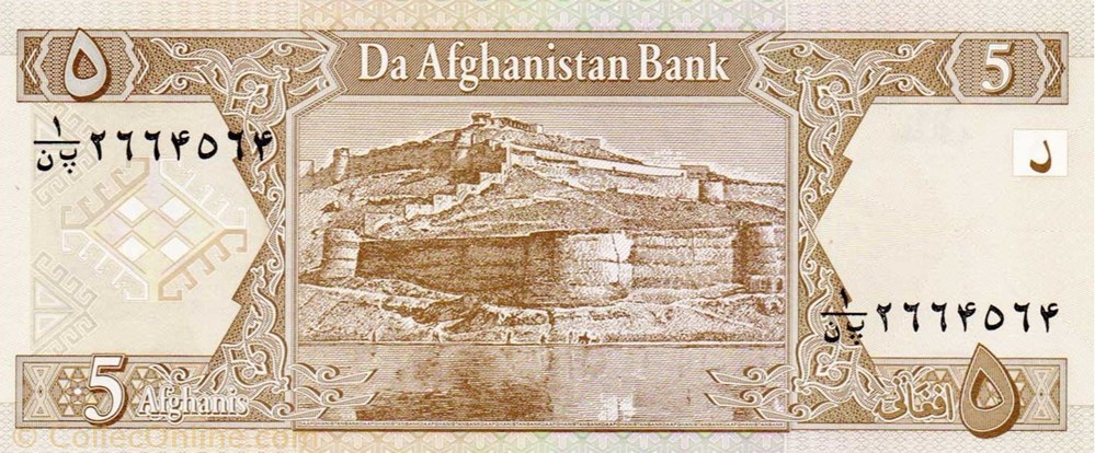 5 Afghanis 2002 Pick 66 Afghanistan billet asie 5 afghanis 2002 pick 66 afghanistan