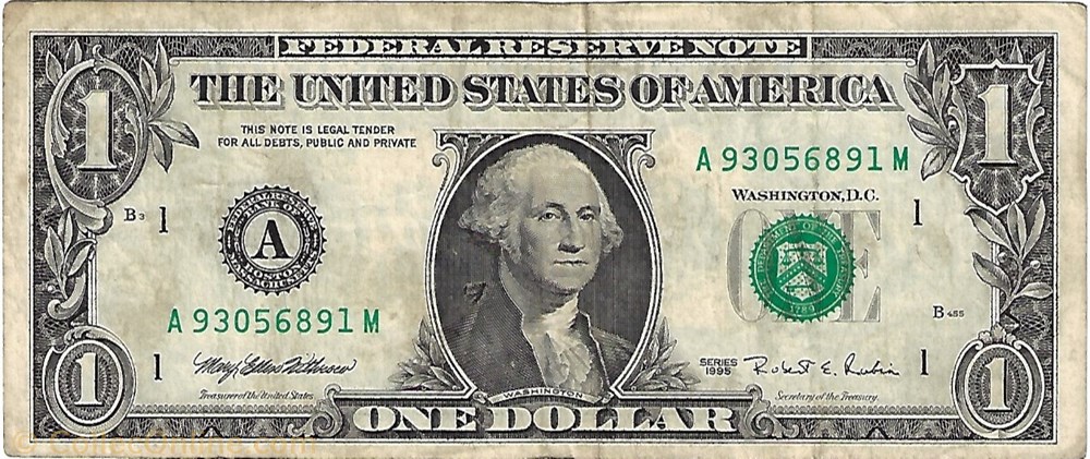 1 USD - 1995 - A billet amerique du nord etat uni 1 usd 1995 a