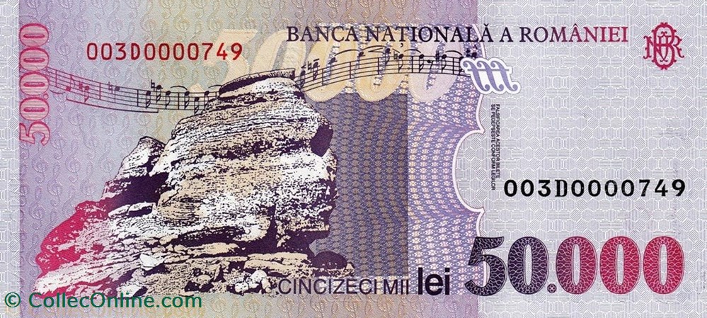 billets europe 50 000 lei 2001 2004 pick 113a roumanie 3 5 12