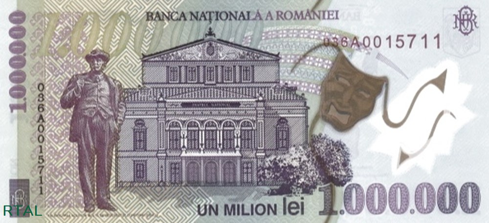 billets europe 1 000 000 lei 2003 116a roumanie 50 80