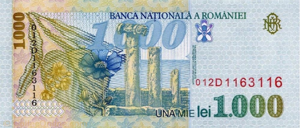 1.000 lei 1998 Pick 106 Roumanie / 1-4 billets europe 1 000 lei 1998 pick 106 roumanie 1 4