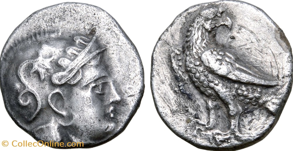 'Eagle series' AR Drachm - Bopearachchi, Sophytes Series 2A; coins antique to greek eagle serie ar drachm bopearachchi sophytes series 2a