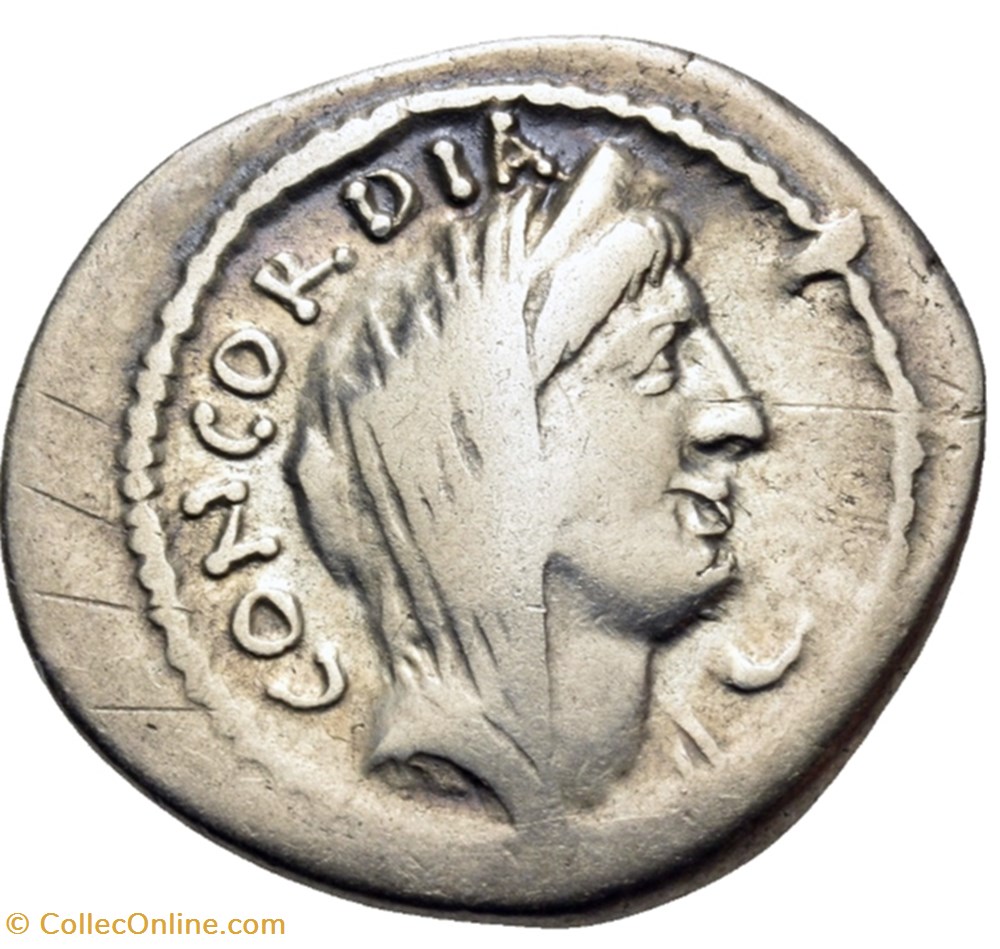 L. Mussidius Longus, 42 BC. Denarius - Concordia 3 coins antique to roman republicain imperial l mussidius longus 42 bc denarius concordia