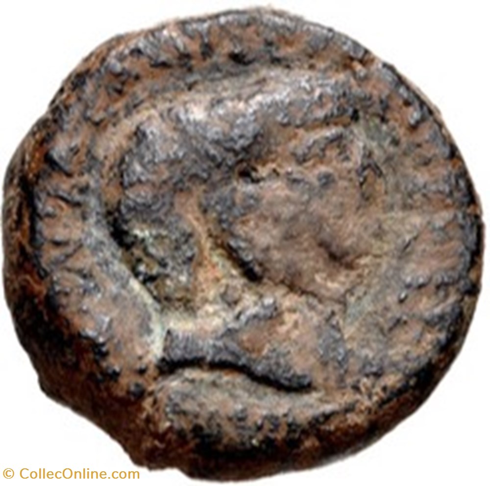 Marcus Antonius ACHAEA Æ As (Α), Fleet coinage 2 coins ancient romans imperial and republican marcus antonius achaea as fleet coinage