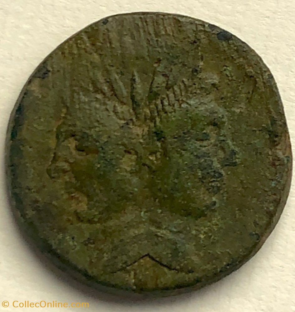 Ianus caput by Sextus Pompeius - Æ As (Januszkopf) coins ancient to romans imperial and republican ianus caput by sextus pompeius as januszkopf