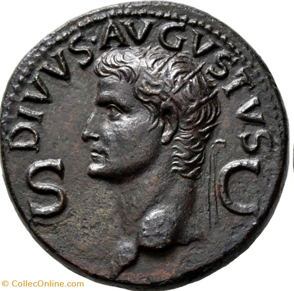 Divus Augustus Æ Dupondius coins ancient to romans imperial and republican divus augustus dupondius