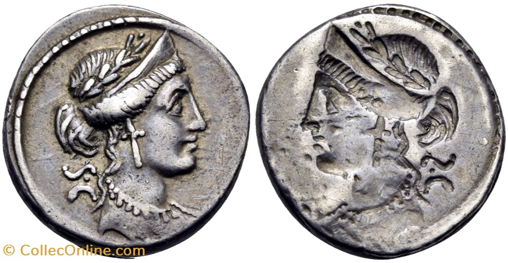 P. Licinius Crassus M.f. AR Denarius, Incusum / Brockage coins ancient to romans imperial and republican p licinius crassus m f ar denarius incusum brockage