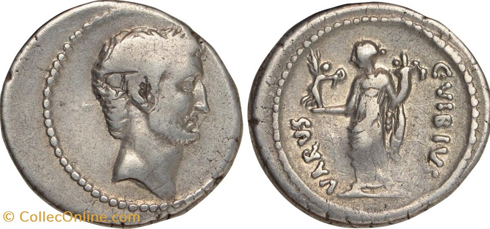 coins antique roman republicain imperial marcus antonius ar denarius struck by c vibus varus moneyer