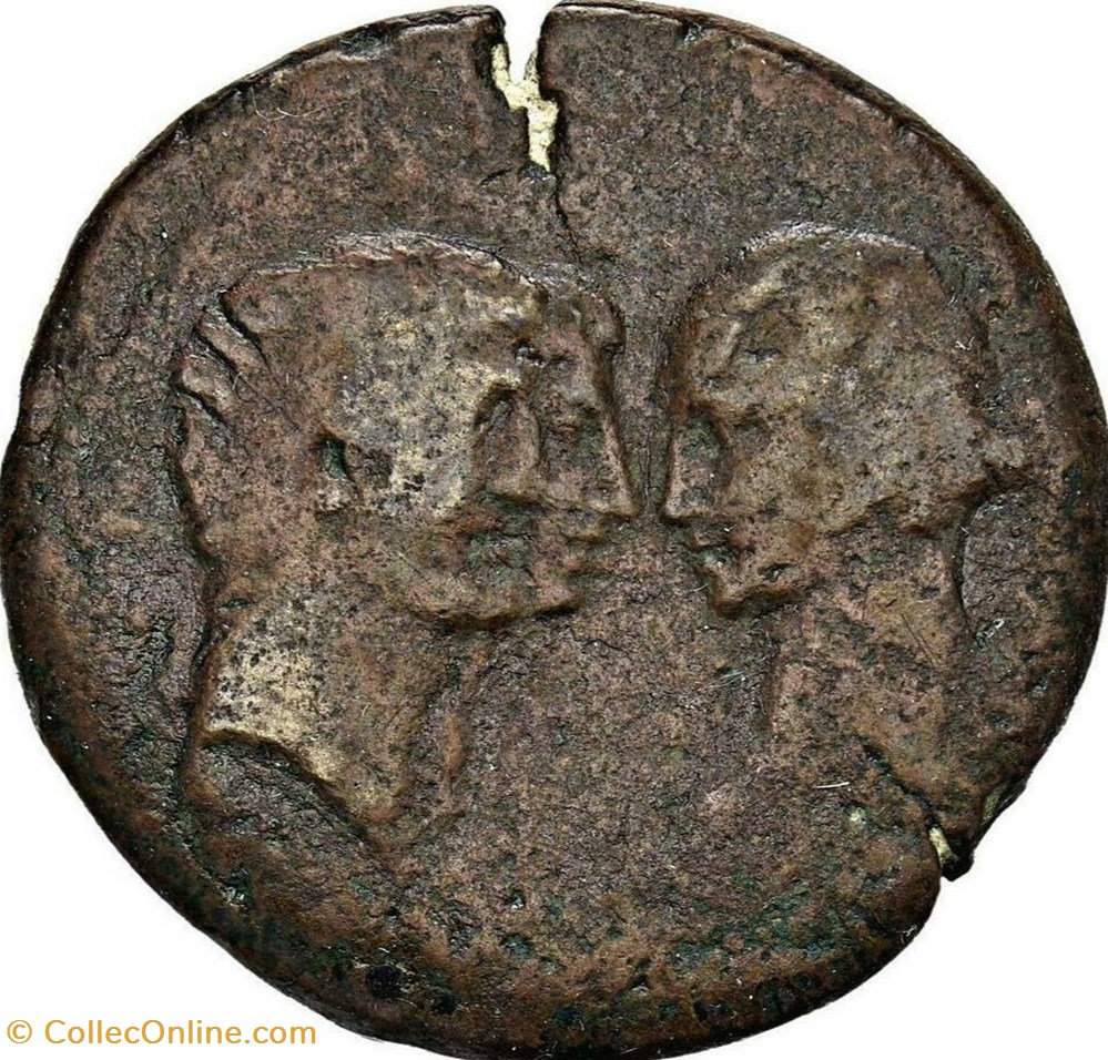 Marcus Antonius ACHAEA Æ Tressis (Γ), Fleet coinage coins ancient romans imperial and republican marcus antonius achaea tressis fleet coinage