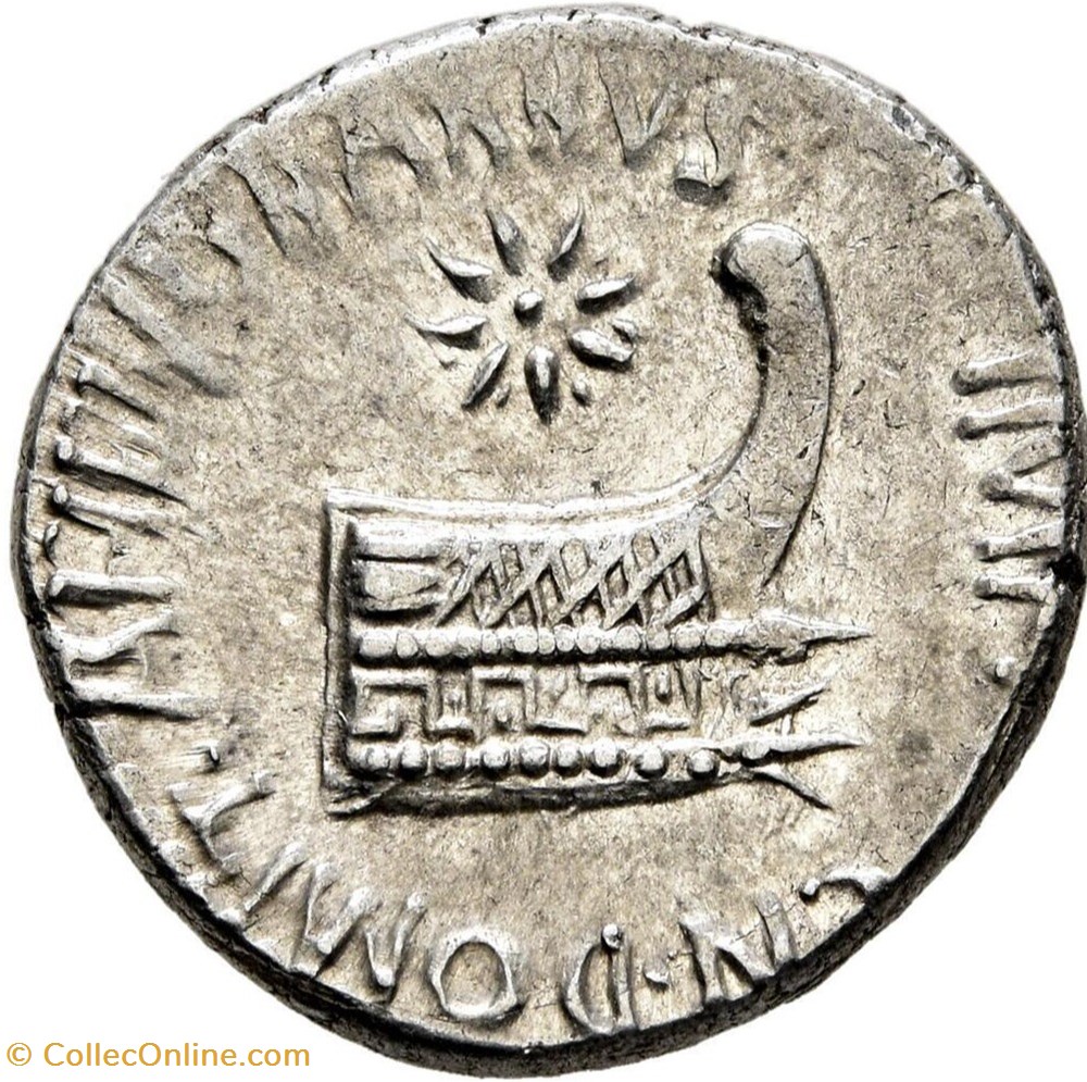 Marcus Antonius with Cn. Domitius Ahenobarbus AR Denarius coins ancient romans imperial and republican marcus antonius with cn domitius ahenobarbus ar denarius