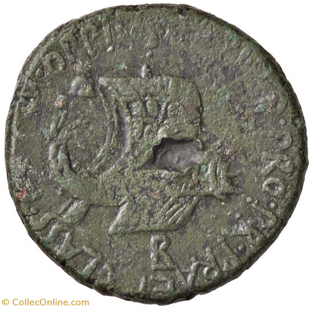 Marcus Antonius ACHAEA Æ 27 Dupondius (Β), Fleet coinage coins ancient romans imperial and republican marcus antonius achaea 27 dupondius fleet coinage