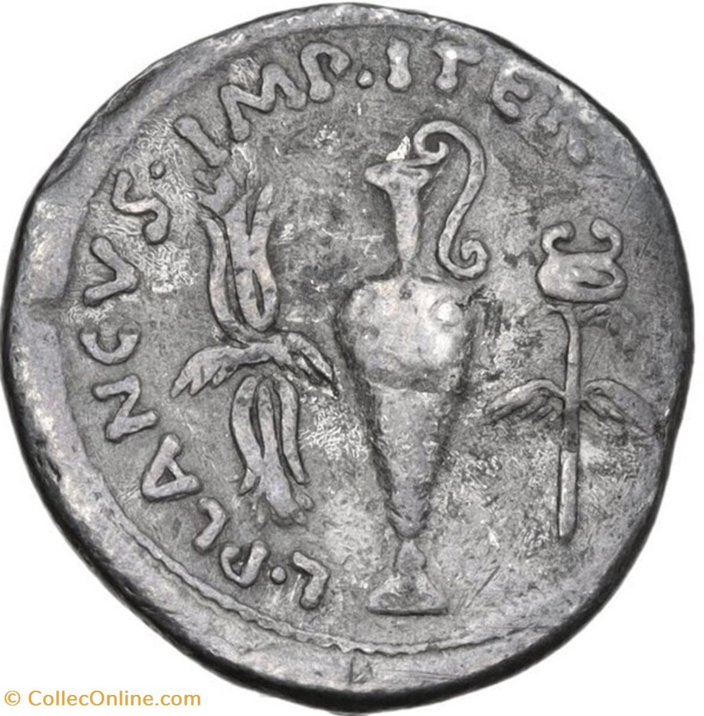 Marcus Antonius and Lucius Munatius Plancus AR Denarius, IMP • ITER 4 coins ancient romans imperial republican marcus antonius and lucius munatius plancus ar denarius imp iter