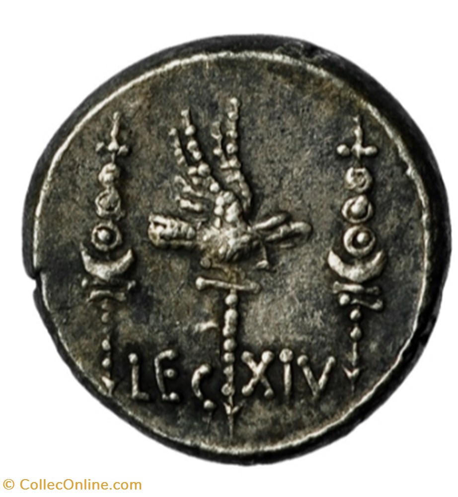 Marcus Antonius AR Denarius, Legio XIV 'Gemina', Germania Superiore coins ancient romans imperial and republican marcus antonius ar denarius legio xiv gemina germania superiore