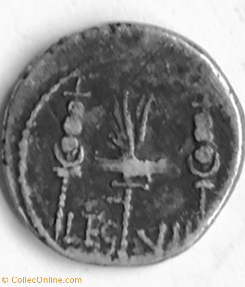 Marcus Antonius AR Denarius, Legio VII 'Claudia' 2 coins ancient romans imperial and republican marcus antonius ar denarius legio vii claudia