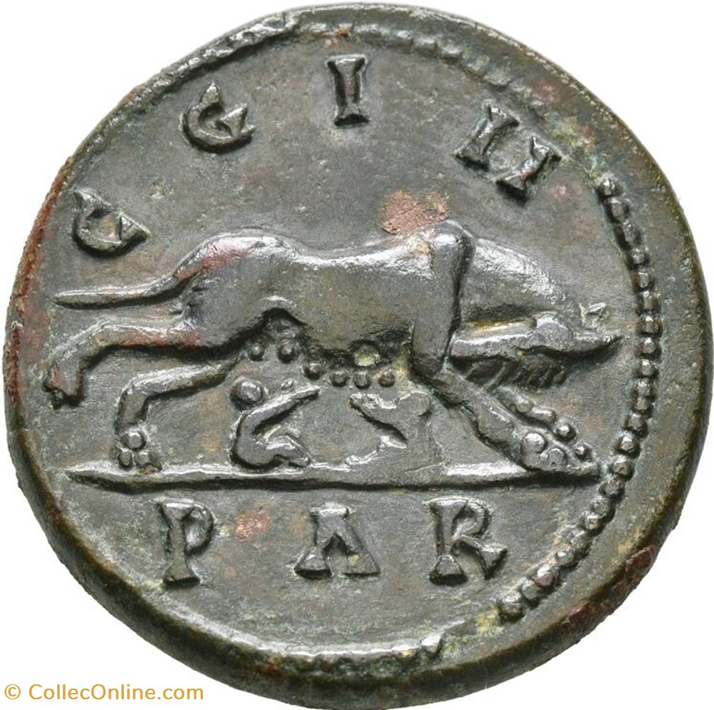 A Sestertius (Orichalcum) - Macrinus, Romulus and Remus. coins ancient to romans imperial republican a sestertius orichalcum macrinus romulus and remus