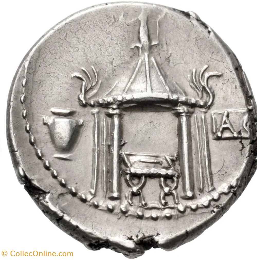 Lucius Cassius Longinus AR Denarius - Temple of Vesta coins ancient to romans imperial and republican lucius cassius longinus ar denarius temple of vesta