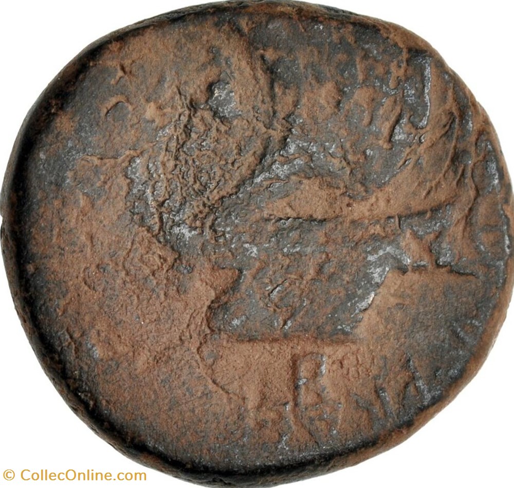 Marcus Antonius ACHAEA Æ 27 Dupondius (Β), Fleet coinage coins ancient romans imperial and republican marcus antonius achaea 27 dupondius fleet coinage