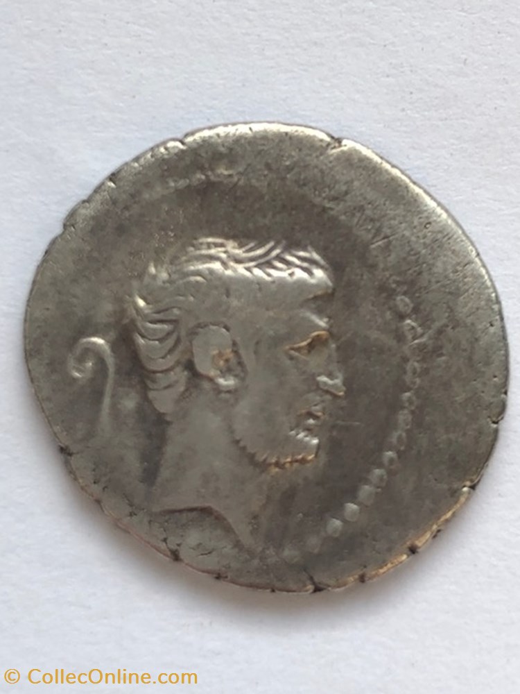 Marcus Antonius AR Denarius, Radiate head of Sol coins ancient romans imperial and republican marcus antonius ar denarius radiate head of sol