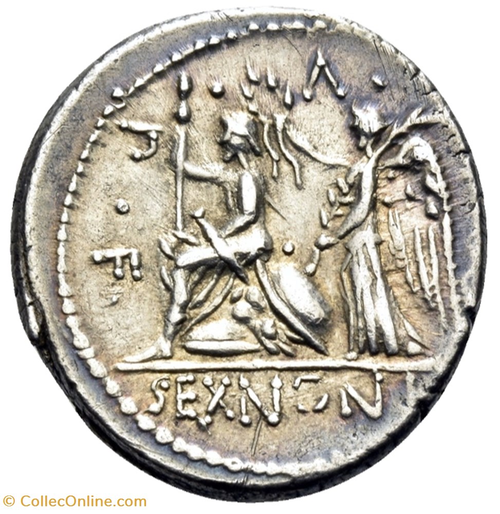 M. Nonius Sufenas AR Denarius - Saturn coins antique b c to roman republicain imperial m nonius sufenas ar denarius saturn