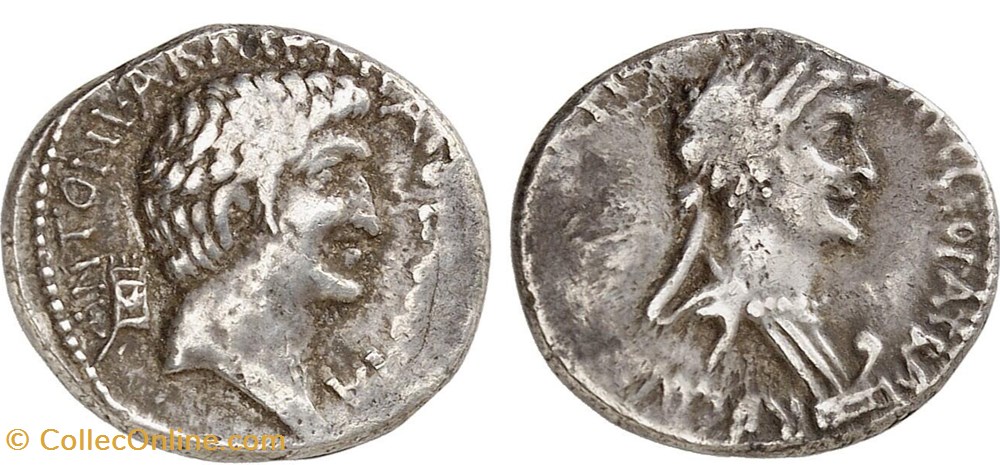 Marcus Antonius and Cleopatra AR Denarius, Victory over Armenia issue 3 coins ancient romans imperial republican marcus antonius and cleopatra ar denarius victory over armenia issue