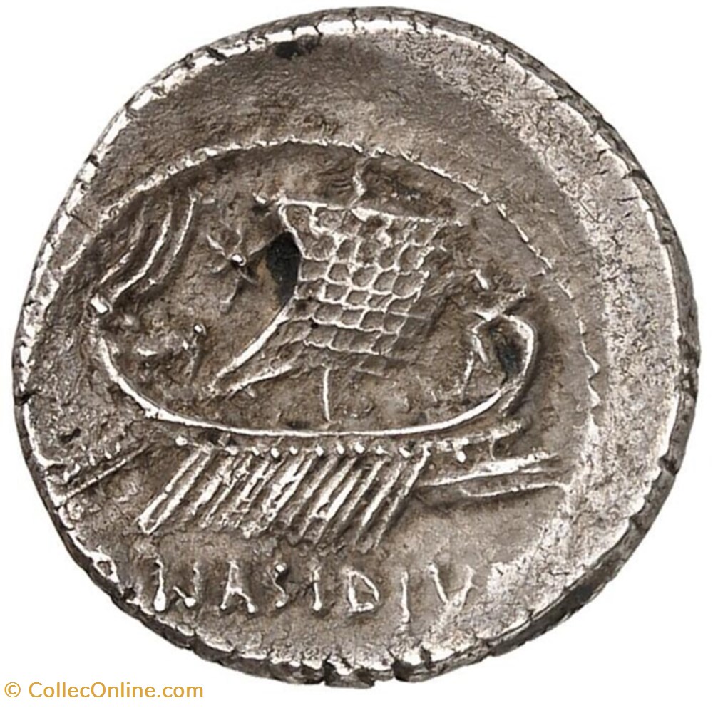Sextus Pompeius AR Denarius AR, Cnaeus Pompeius Magnus, Q. Nasidius II (Provenance from 1930) coins ancient to romans imperial and republican sextus pompeius ar denarius ar cnaeus pompeius magnus q nasidius ii provenance from 1930