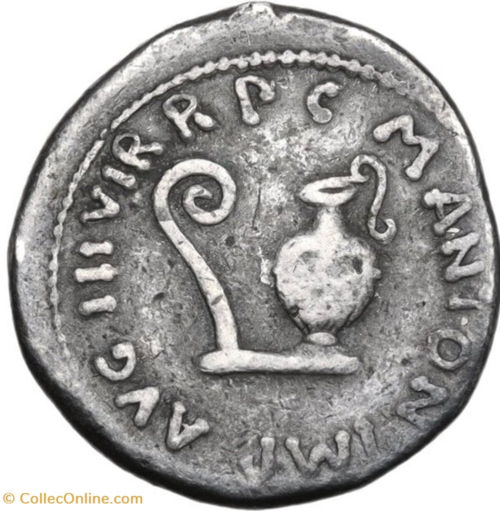 Marcus Antonius and Lucius Munatius Plancus AR Denarius, IMP • ITER 3 coins ancient romans imperial republican marcus antonius and lucius munatius plancus ar denarius imp iter