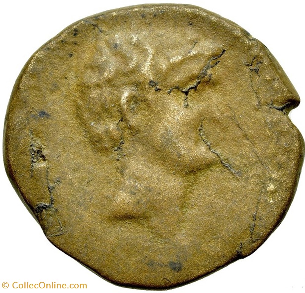 Marcus Antonius with Fulvia. Ae (42/1) - RPC I 4509 coins ancient romans imperial and republican marcus antonius with fulvia ae 42 1 rpc i 4509