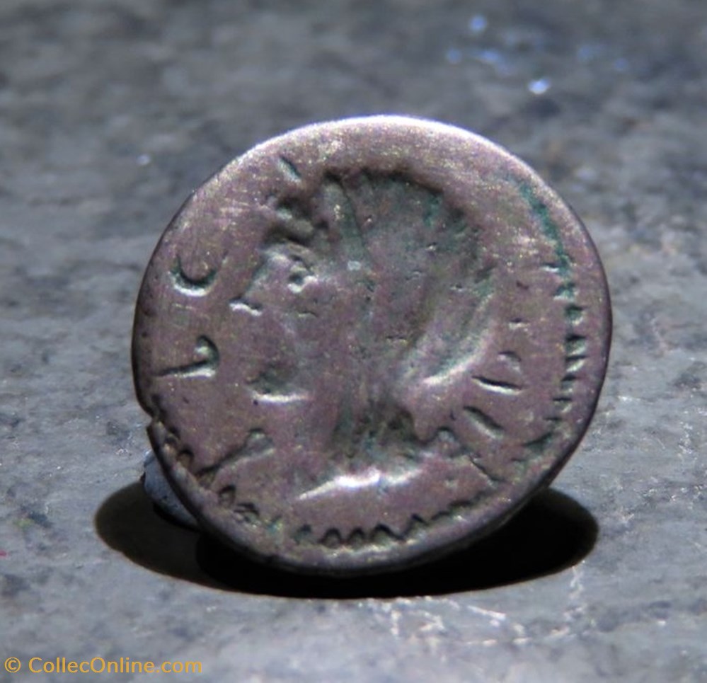 Marcus Antonius and Octavian - Incusum / Brockage Quinarius coins antique roman republican imperial marcus antonius and octavian incusum brockage quinarius