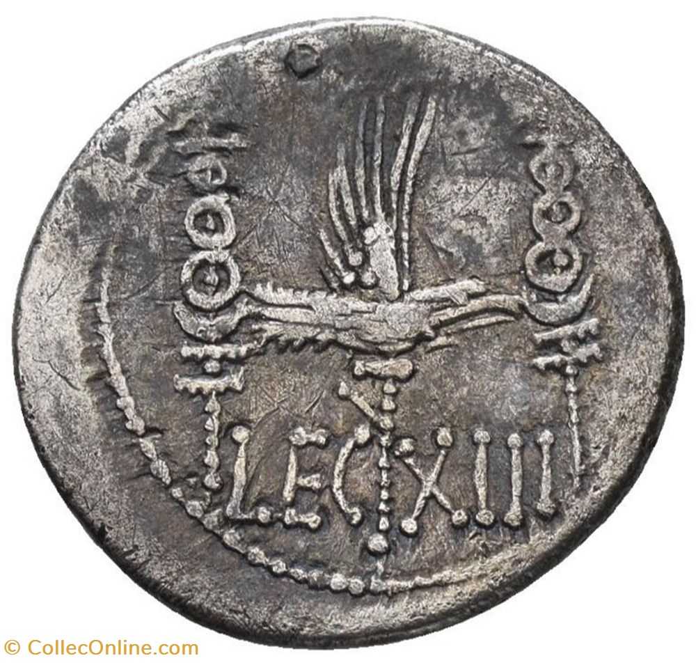 Marcus Antonius AR Denarius, Legio XIII 'Gemina' coins ancient romans imperial and republican marcus antonius ar denarius legio xiii gemina