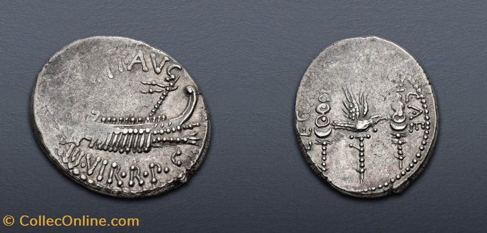 Marcus Antonius AR Denarius, Legio XVII CLASSICAE or Legio XVIII LYBICAE 3 coins ancient romans imperial and republican marcus antonius ar denarius legio xvii classicae or legio xviii lybicae