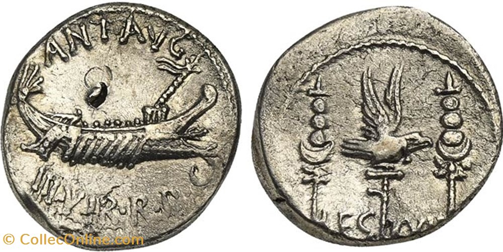 Marcus Antonius AR Denarius, Legio XXII Deiotariana 2 coins ancient romans imperial and republican marcus antonius ar denarius legio xxii deiotariana