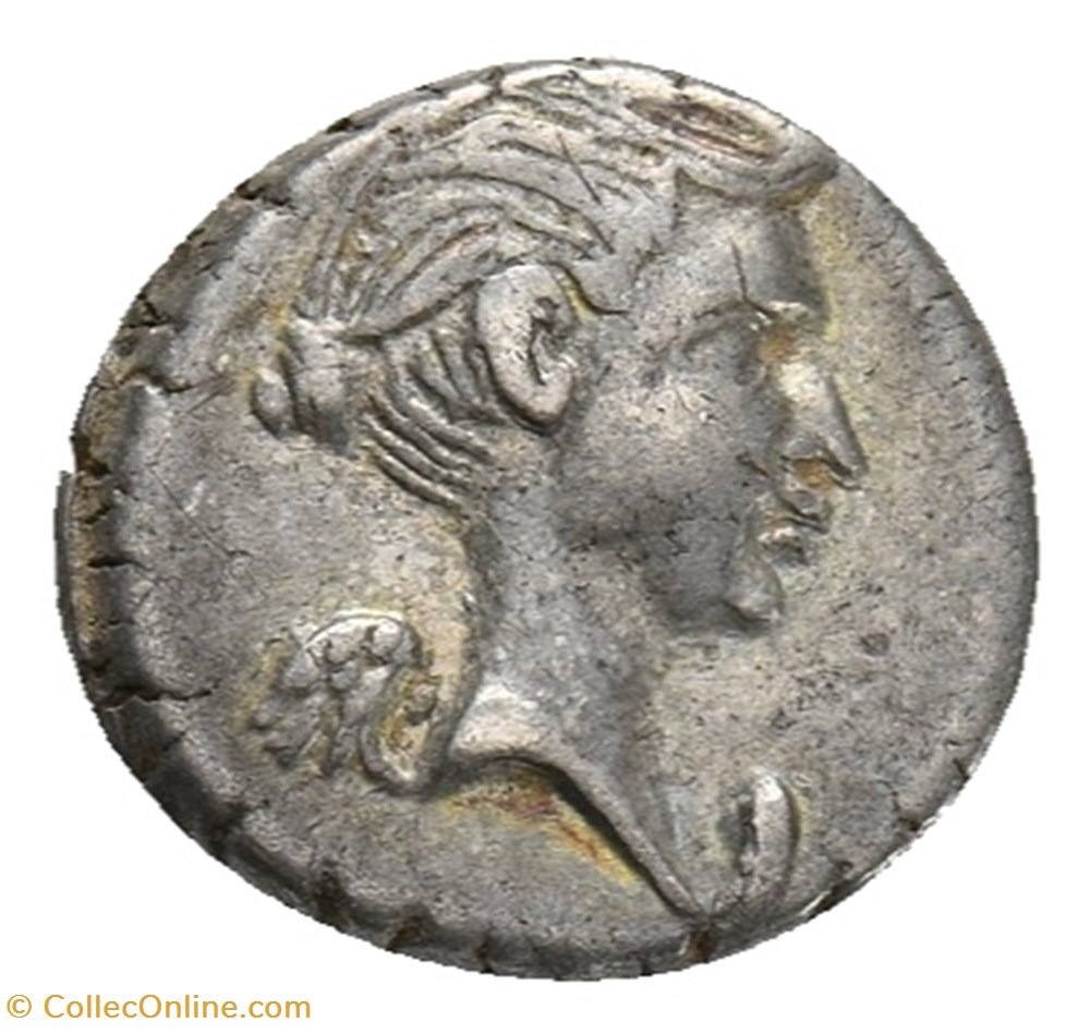 coins ancient romans imperial and republican marcus antonius ar quinarius lugdunum mint fulvia