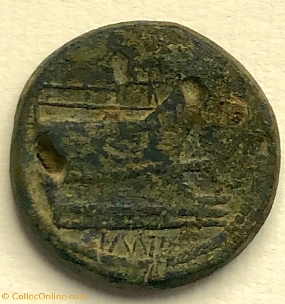 Ianus caput by Sextus Pompeius - Æ As (Januszkopf) coins ancient to romans imperial and republican ianus caput by sextus pompeius as januszkopf