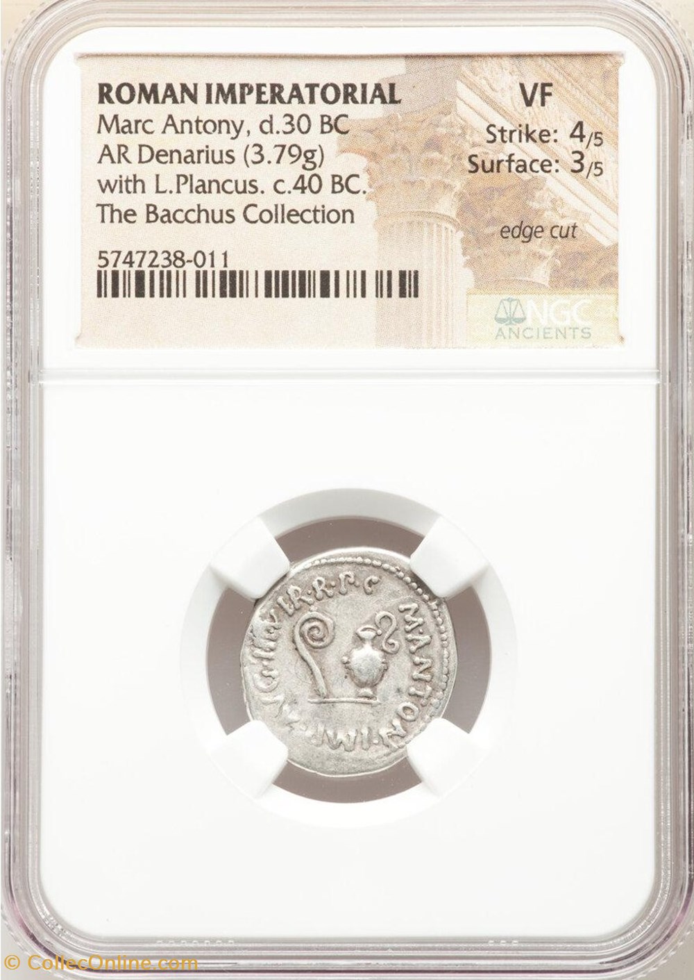 Marcus Antonius and Lucius Munatius Plancus AR Denarius, IMP • ITER 3 coins ancient romans imperial republican marcus antonius and lucius munatius plancus ar denarius imp iter