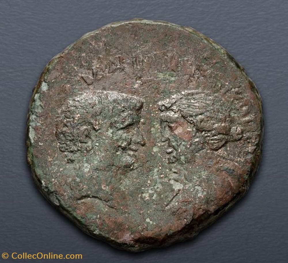 Marcus Antonius ACHAEA Æ 33 Sestertius (Δ), Fleet coinage 3 coins ancient romans imperial and republican marcus antonius achaea 33 sestertius fleet coinage