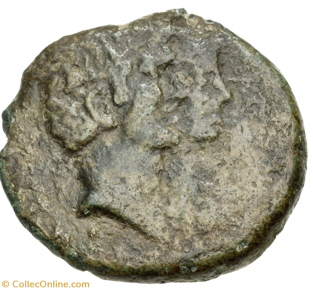 Marcus Antonius ACHAEA Æ As, Fleet coinage Heavy series coins ancient romans imperial and republican marcus antonius achaea as fleet coinage heavy series