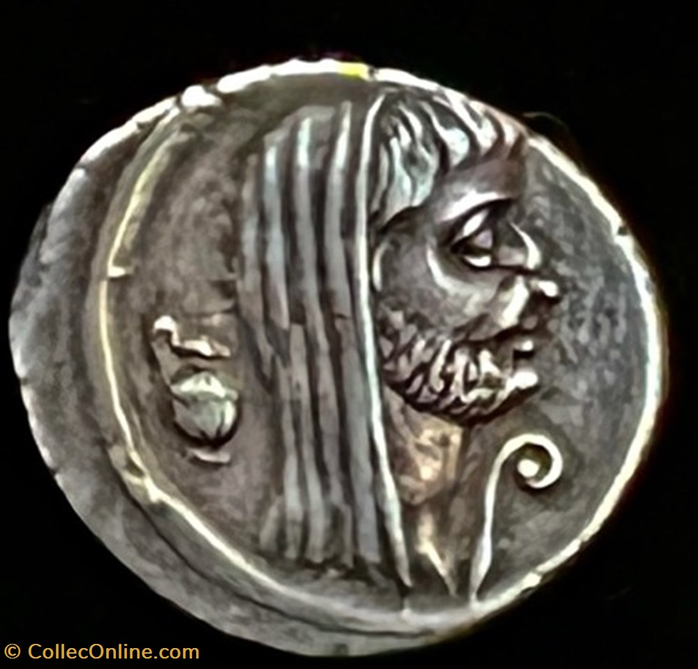 Marcus Antonius with P. Sepullius Macer AR Denarius, Veiled head with mourning beard. coins ancient romans imperial and republican marcus antonius with p sepullius macer ar denarius veiled head with mourning beard