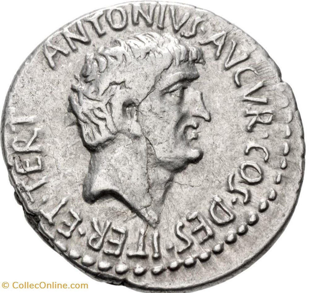 Marcus Antonius with Canidius Crassus in Armenia AR Denarius, Armenian tiara. coins ancient romans imperial and republican marcus antonius with canidius crassus in armenia ar denarius armenian tiara