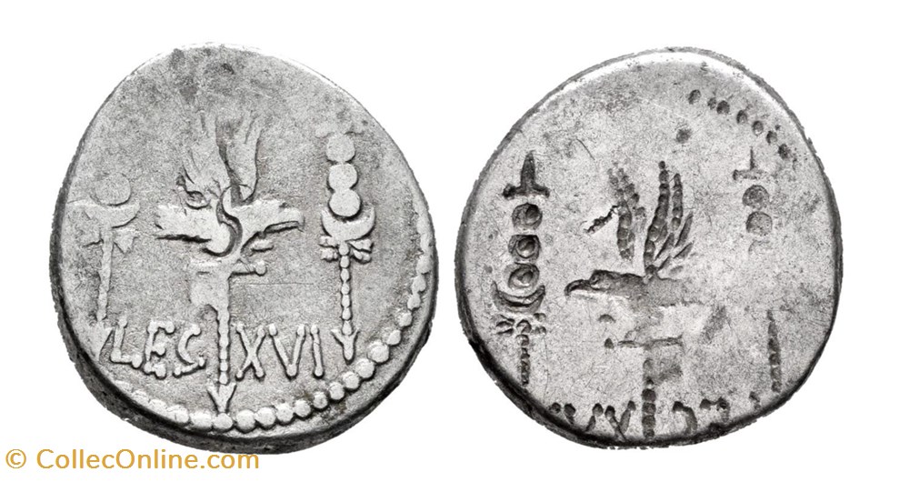Marcus Antonius AR Denarius, Legio XVI Incusum, Gallica / Germania Superiore coins ancient romans imperial and republican marcus antonius ar denarius legio xvi incusum gallica germania superiore