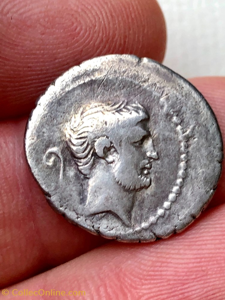 Marcus Antonius AR Denarius, Radiate head of Sol 2 coins ancient romans imperial and republican marcus antonius ar denarius radiate head of sol
